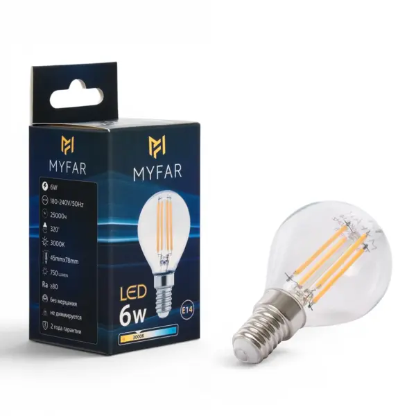 Лампочка светодиодная MyFar Базис E14 MB1003E14-6W3K