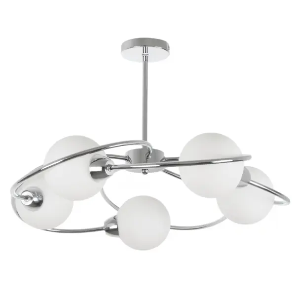 Люстра led с 5 плафонами на штанге MyFar Летисия MR2251-5C шарики