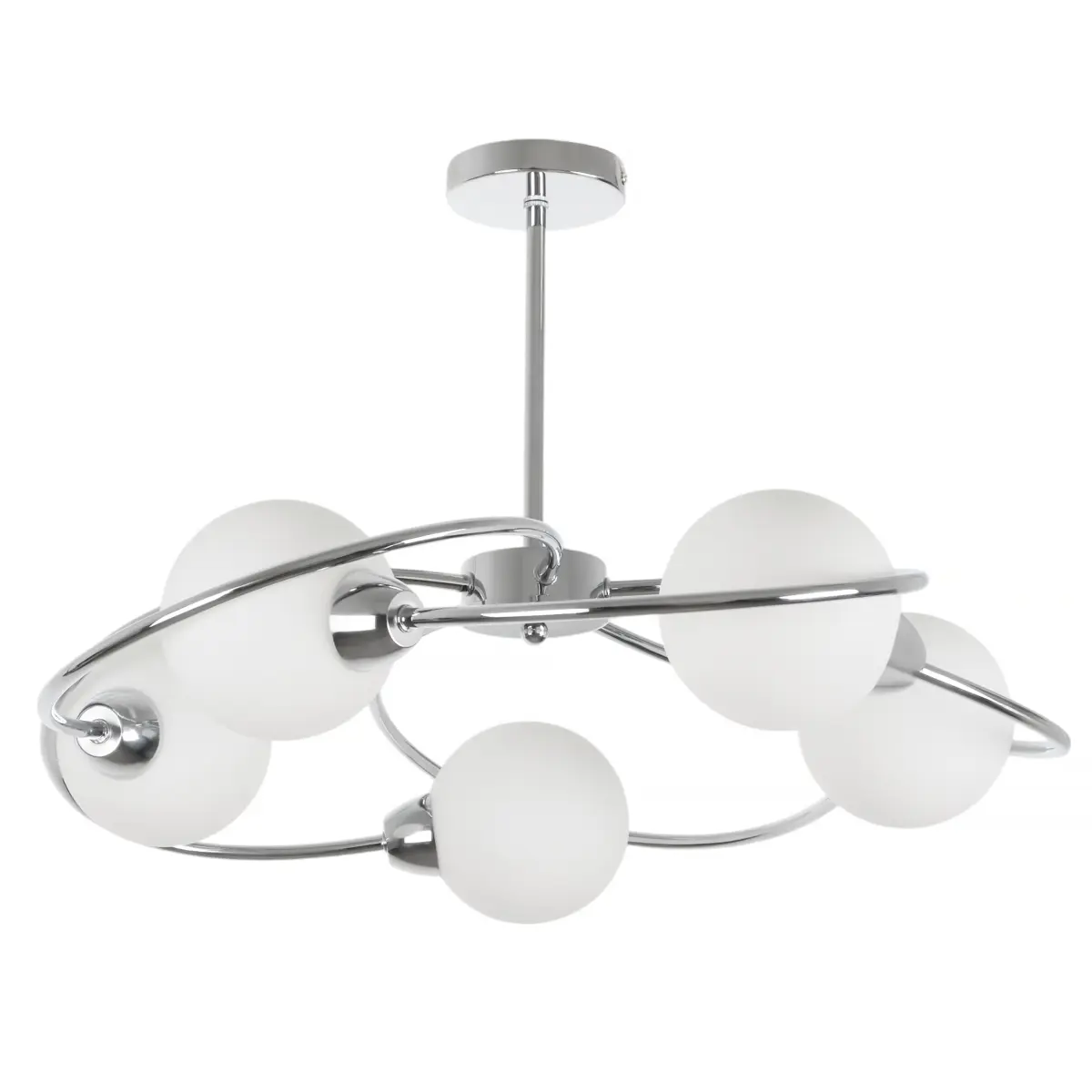 Люстра led с 5 плафонами на штанге MyFar Летисия MR2251-5C шарики