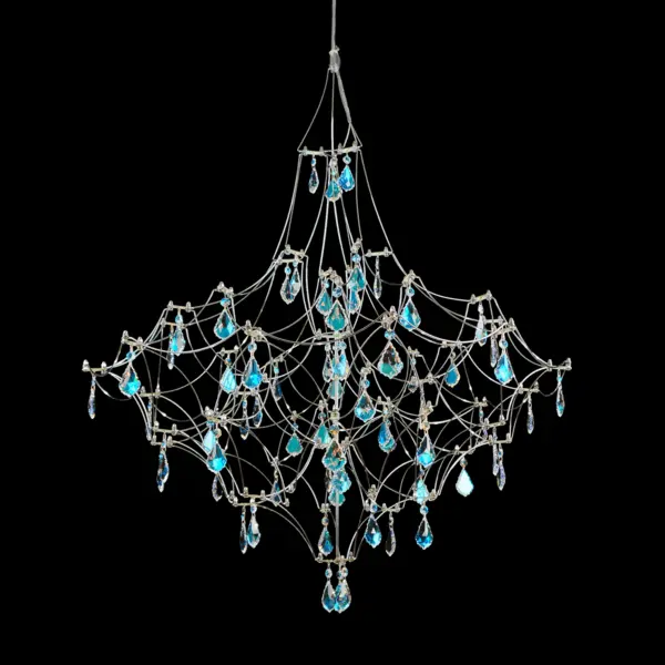 Подвесная люстра светодиодная с пультом и хрустальными подвесками Swarovski MyFar Аллегрия MR2641-66P-50SL