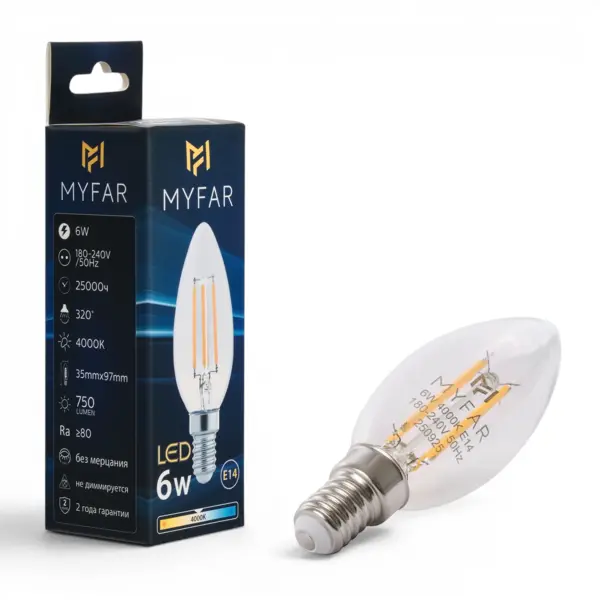 Лампочка светодиодная MyFar Базис E14 MB1002E14-6W4K