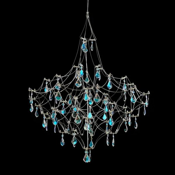 Подвесная люстра светодиодная с пультом и хрустальными подвесками Swarovski MyFar Аллегрия MR2641-66P-50SL